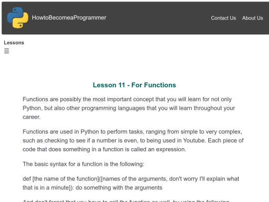 Lesson 11 - Functions screenshot