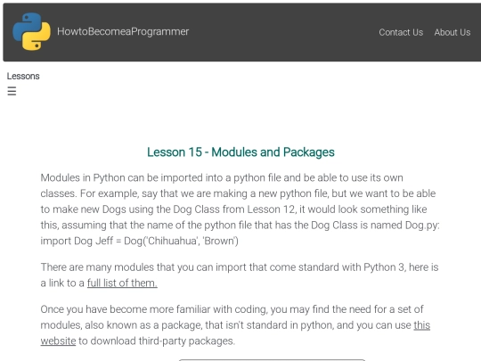 Lesson 15 - Modules screenshot