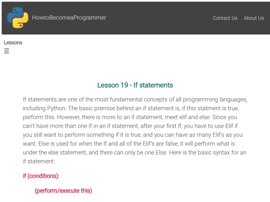 Lesson 19 - If statements screenshot