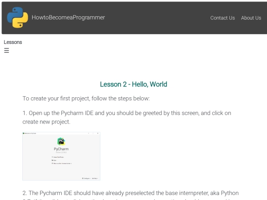 Lesson 2 - Hello, World screenshot
