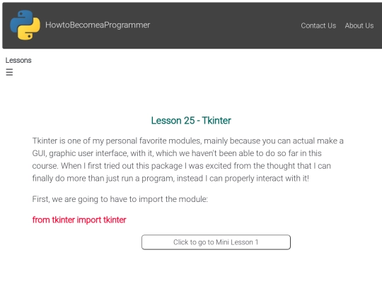 Lesson 25 - Tkinter screenshot