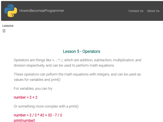 Lesson 5 - Operators screenshot