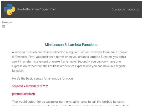 Mini Lesson 3 - Lambda Functions screenshot