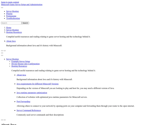 1 Server Hosting/3 Hosting Resources/r_about_java screenshot