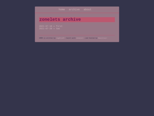 zonelets/archive screenshot