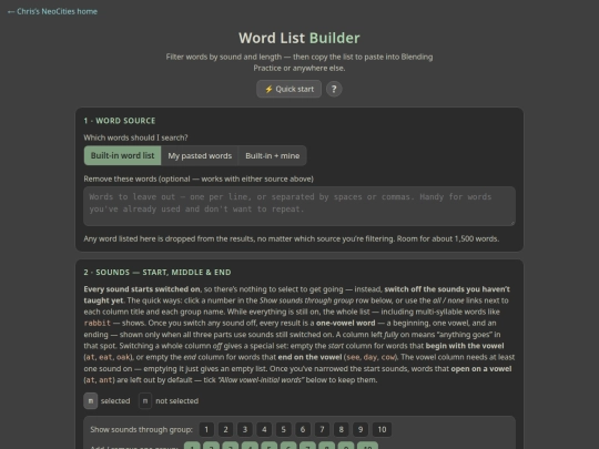 basic-reading/word-list-builder screenshot