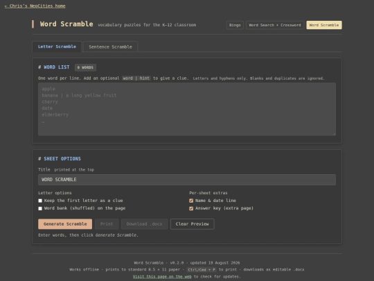 bingo-and-games/word-scramble screenshot