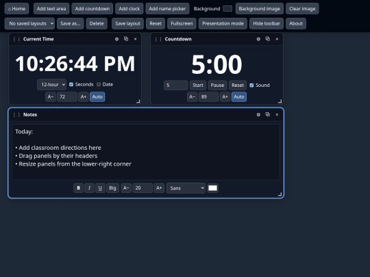 classroom-display screenshot