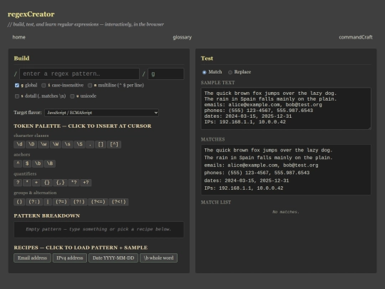 regexCreator screenshot
