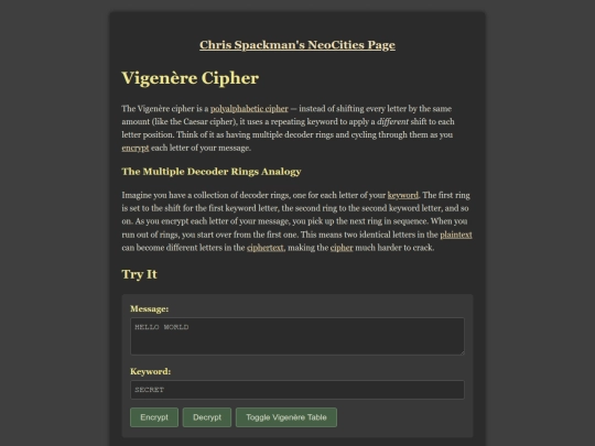 traditional-cryptography/vigenere screenshot