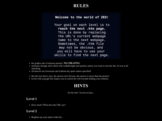 zedfrontpage.htm/rules screenshot