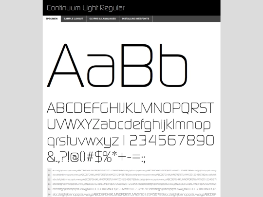 Fonts/contl-demo screenshot