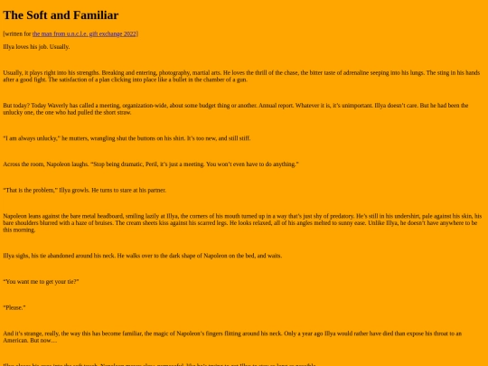 fics/thesoftandfamiliar screenshot