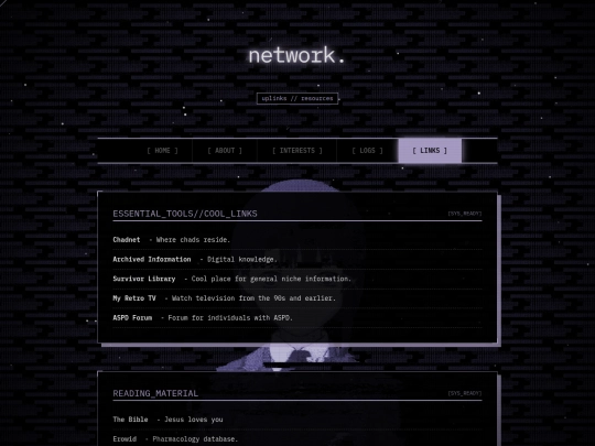 links screenshot