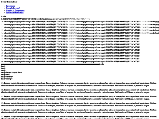font/gecko_lunch-demo screenshot