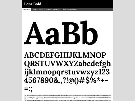 font/lora/lora-bold-demo screenshot