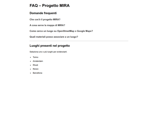 mira/faq screenshot