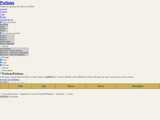 listepotion screenshot