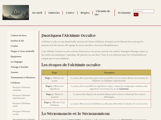 regles/alchimie/occulte screenshot