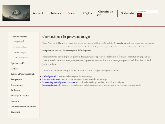 regles/creationperso screenshot