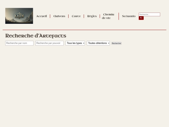 regles/equipements/artefact screenshot