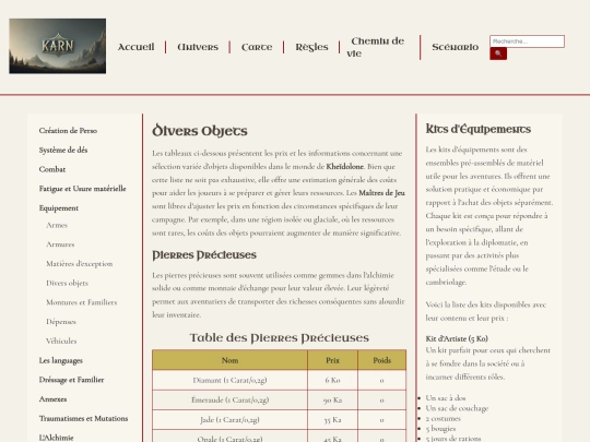 regles/equipements/divers screenshot