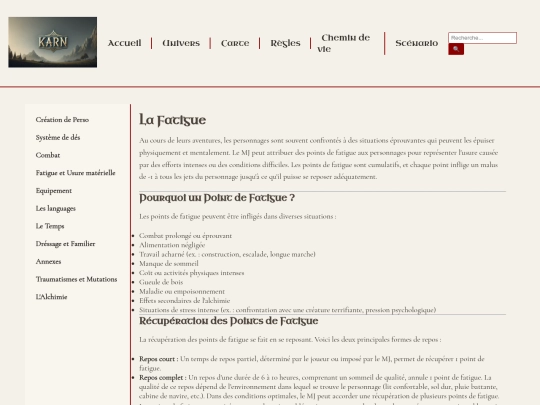 regles/fatigue screenshot