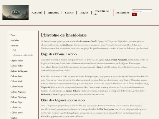 univers/histoire screenshot