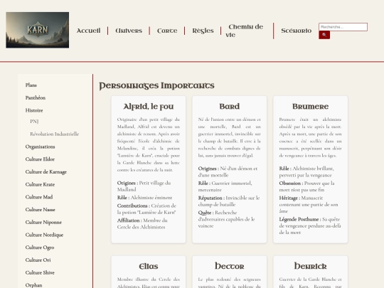 univers/histoire/pnj screenshot