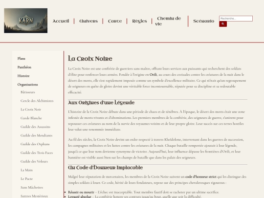 univers/organisations/croixnoir screenshot