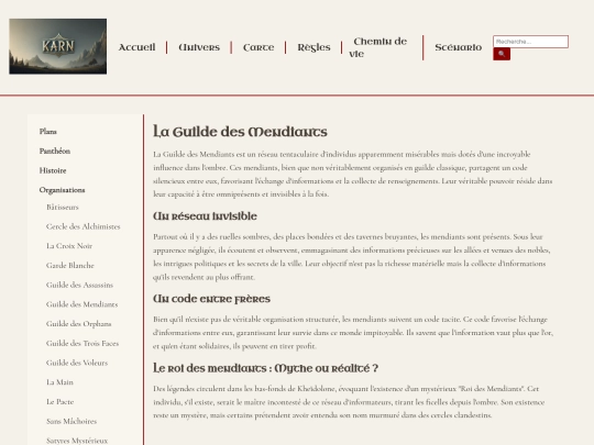 univers/organisations/guildemendiants screenshot