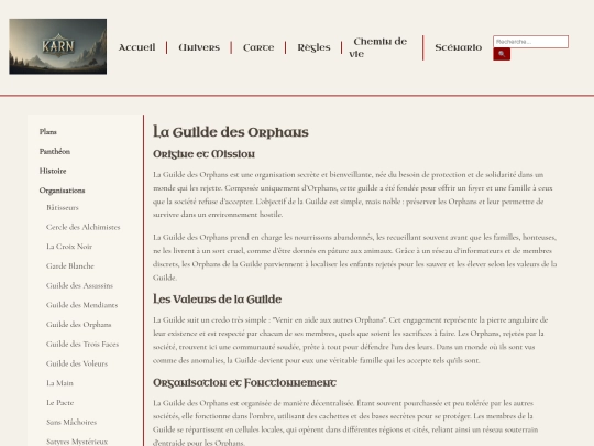 univers/organisations/guilderenegat screenshot