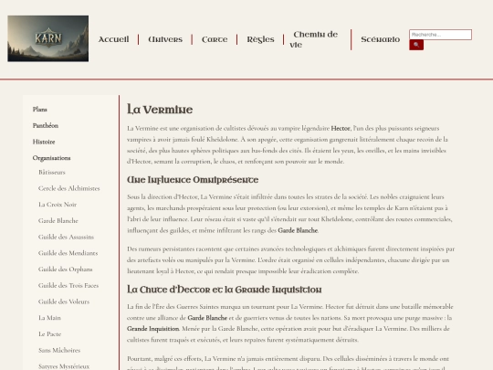univers/organisations/vermine screenshot