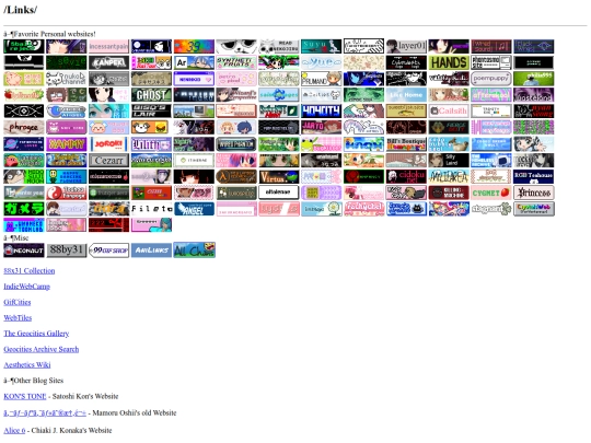 links screenshot
