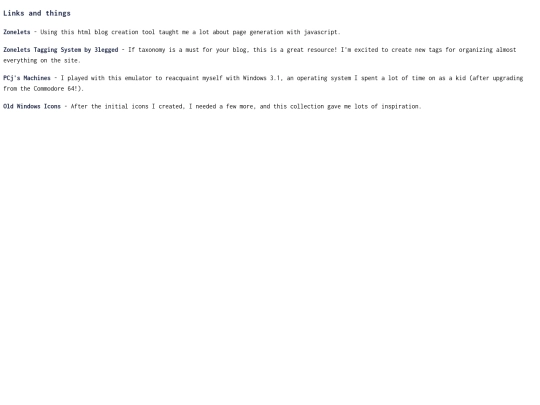 links screenshot