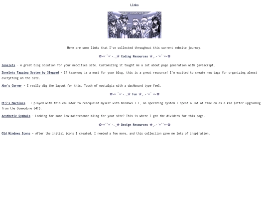 links screenshot