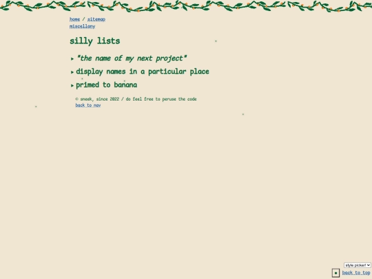 misc/lists screenshot