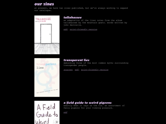 zines screenshot
