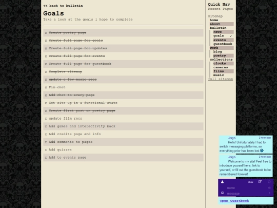 bulletin/goals screenshot