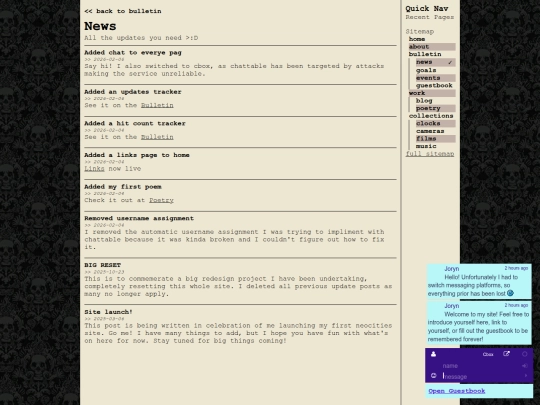 bulletin/news screenshot