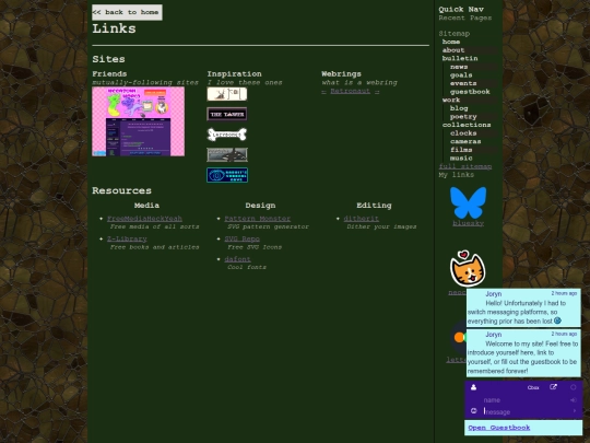 page/links screenshot