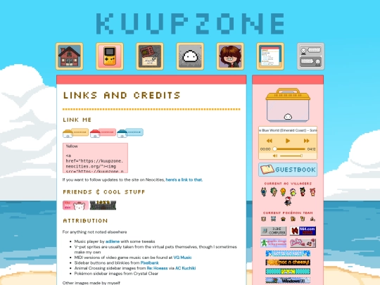 links screenshot