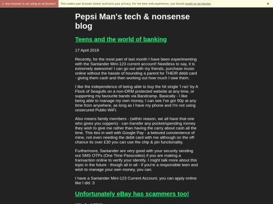blog screenshot