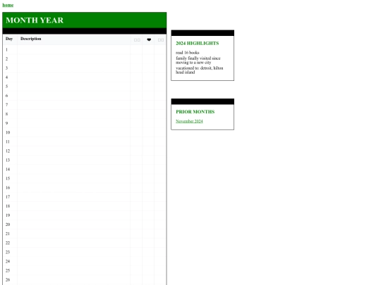 monthly-template screenshot