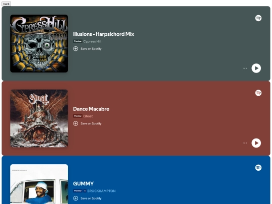 musicrecomendations screenshot