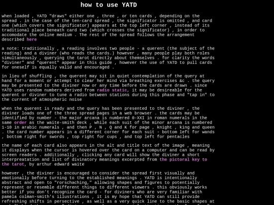 tarot/howto screenshot