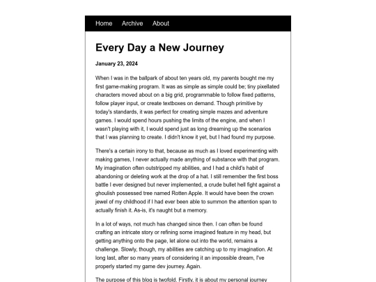 posts/Every Day a New Journey screenshot