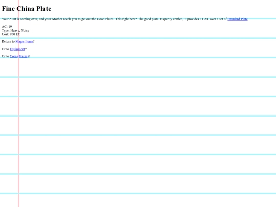 Corn (Maize)/Equipment/Magic Items/Fine China Plate screenshot