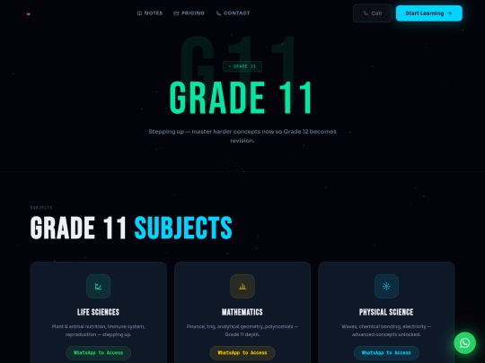 Grade_11_Welcome_Page screenshot