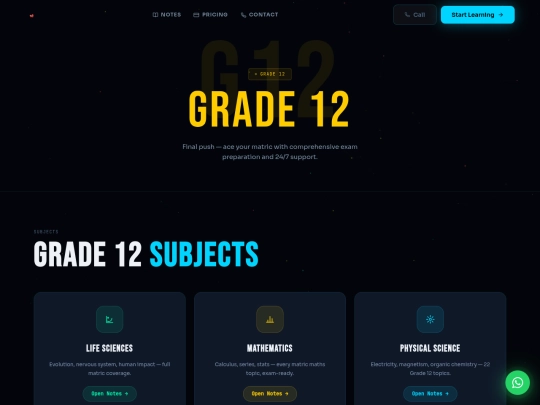 Grade_12_Welcome_Page screenshot